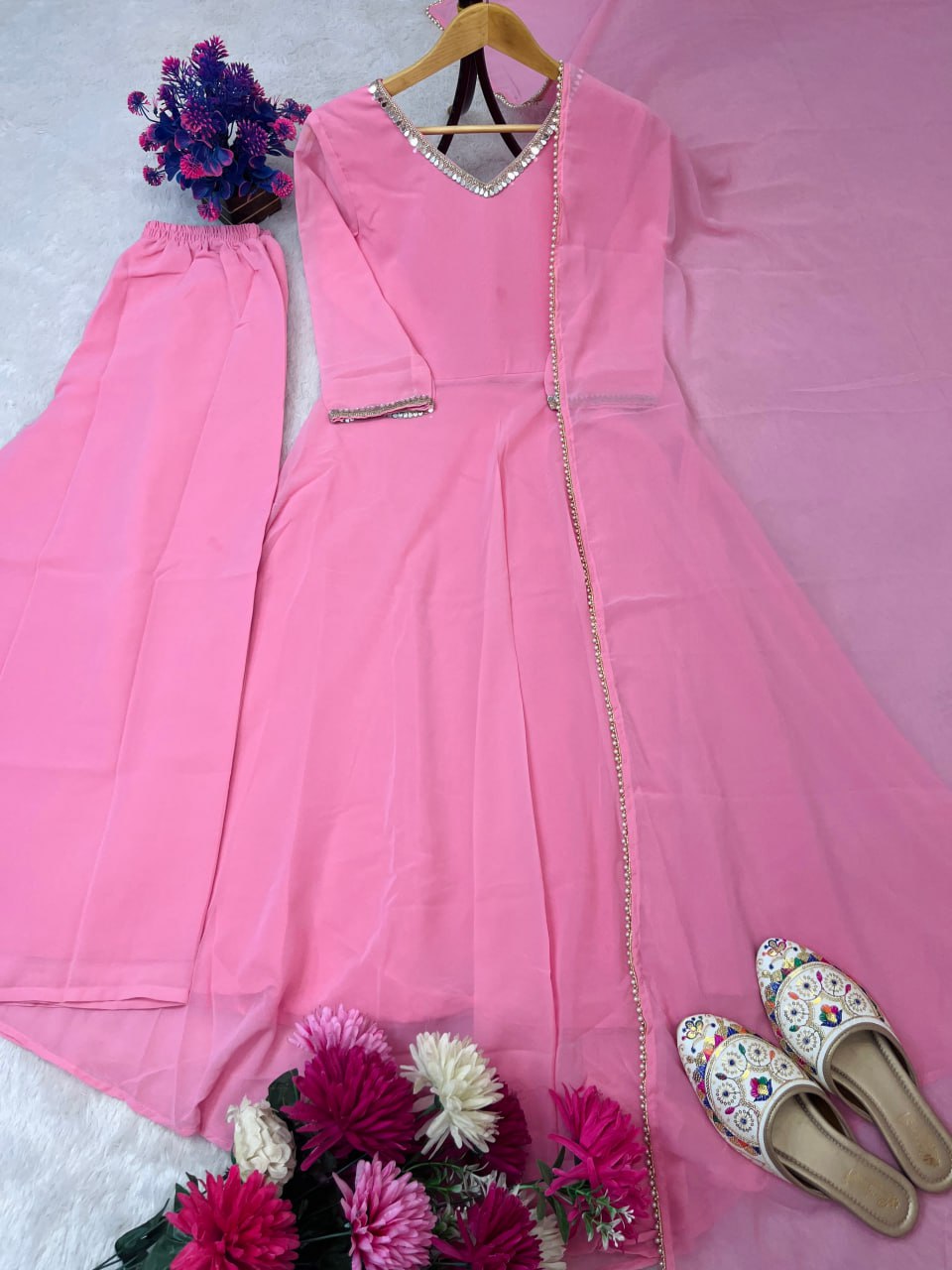 👗NEW PARTY WEAR LOOK GOWN, PLAZZO & DUPATTA SET👗