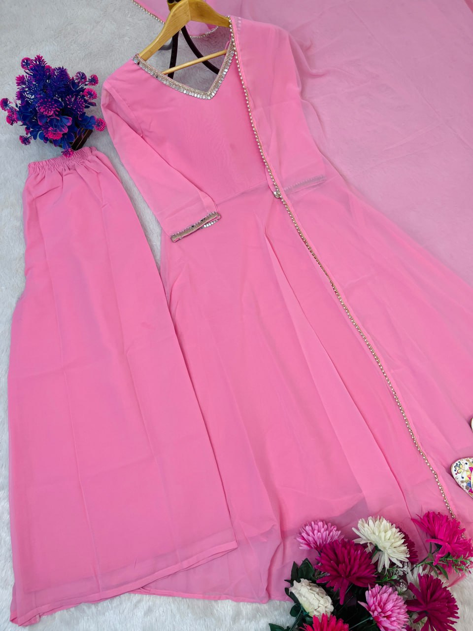👗NEW PARTY WEAR LOOK GOWN, PLAZZO & DUPATTA SET👗