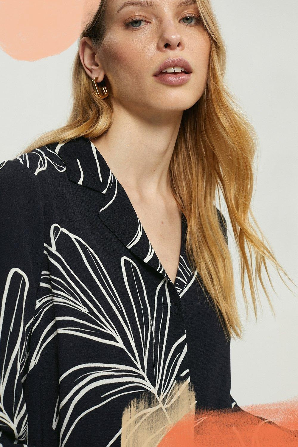 Monochrome Botanical Print Co-ord Set – Ready to Wear