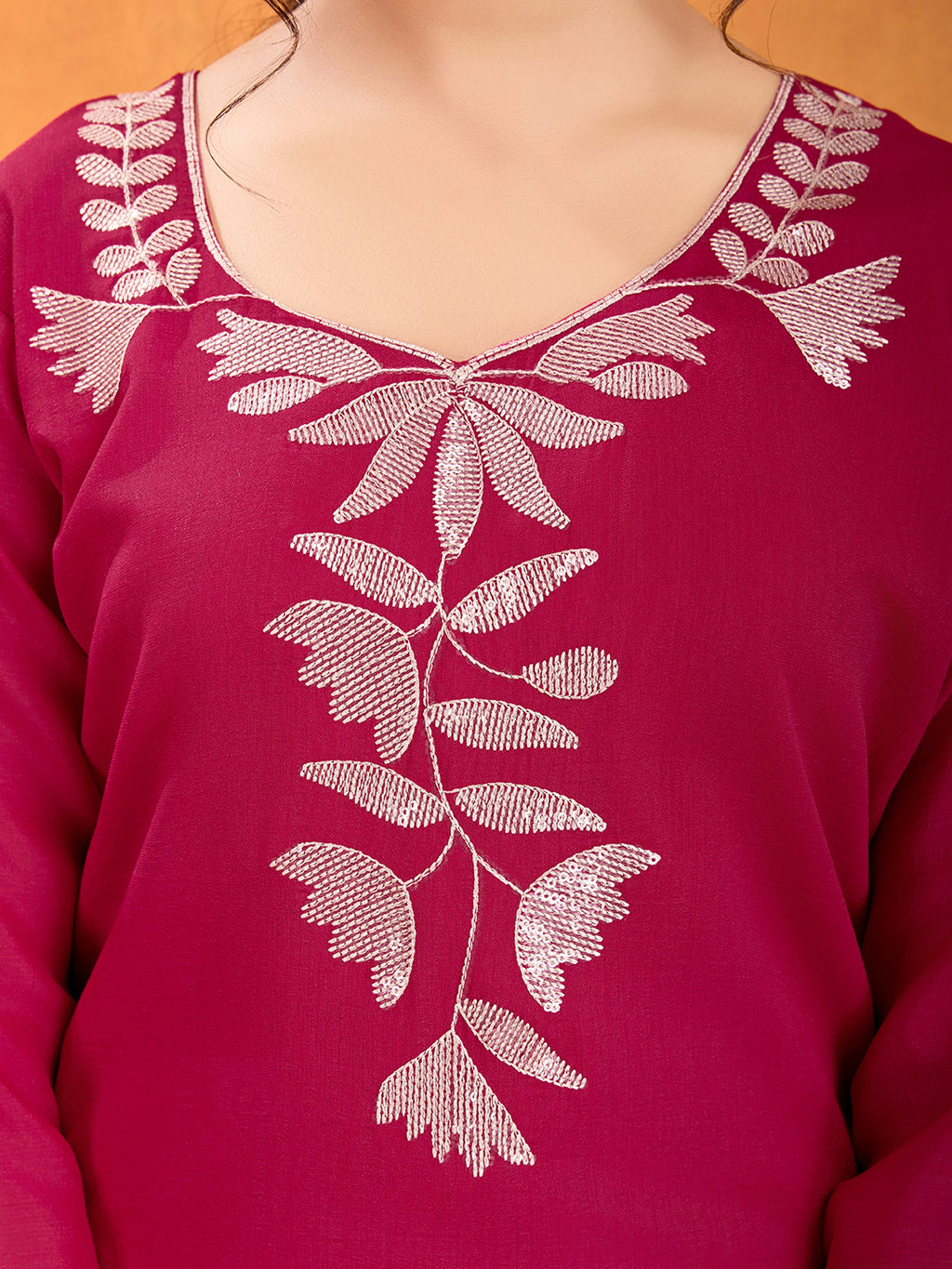 💫 Elegant Navy Blue Vichitra Embroidered Kurti Set