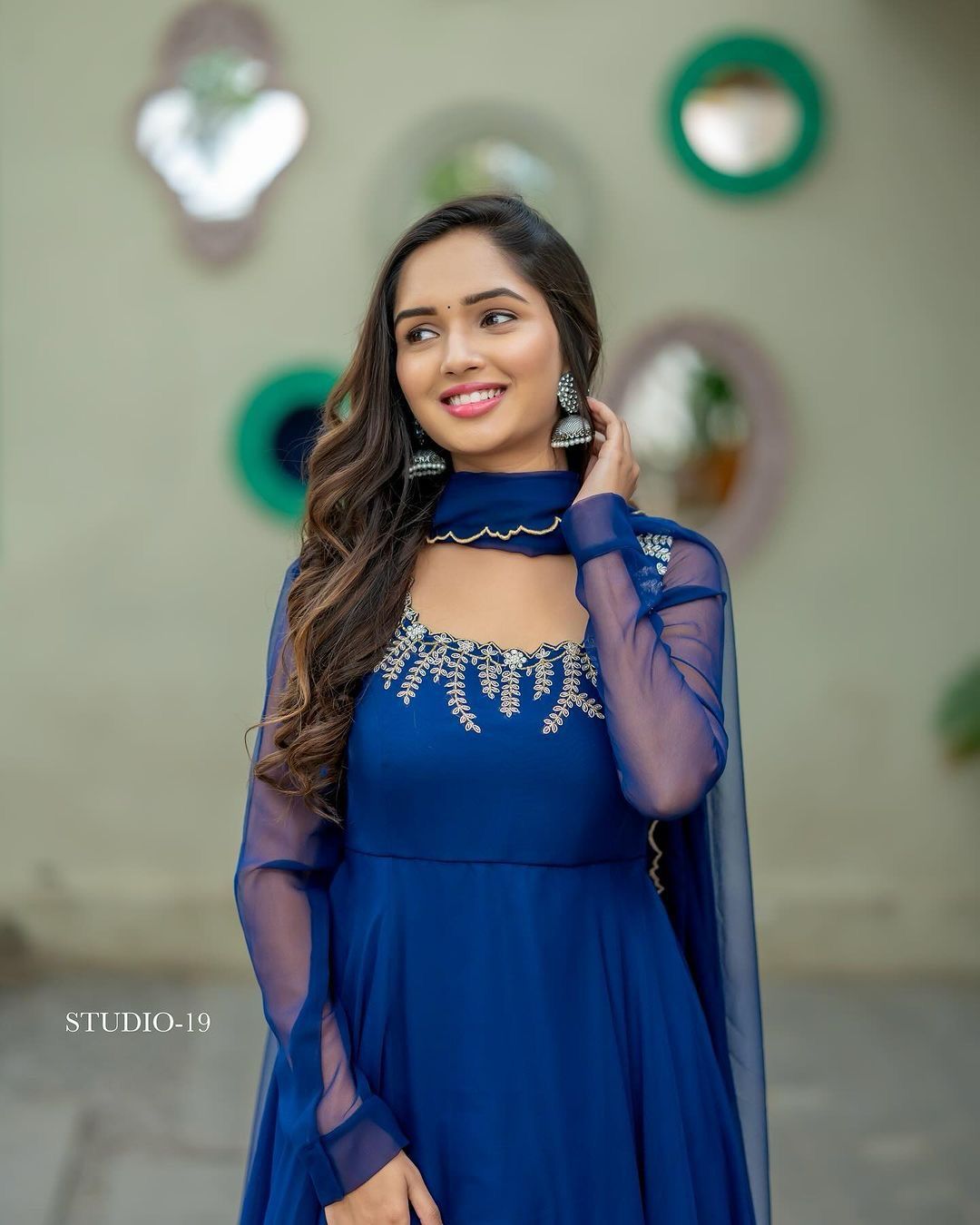 💙 Royal Blue Elegance – Embroidered Anarkali Set (2-Piece)