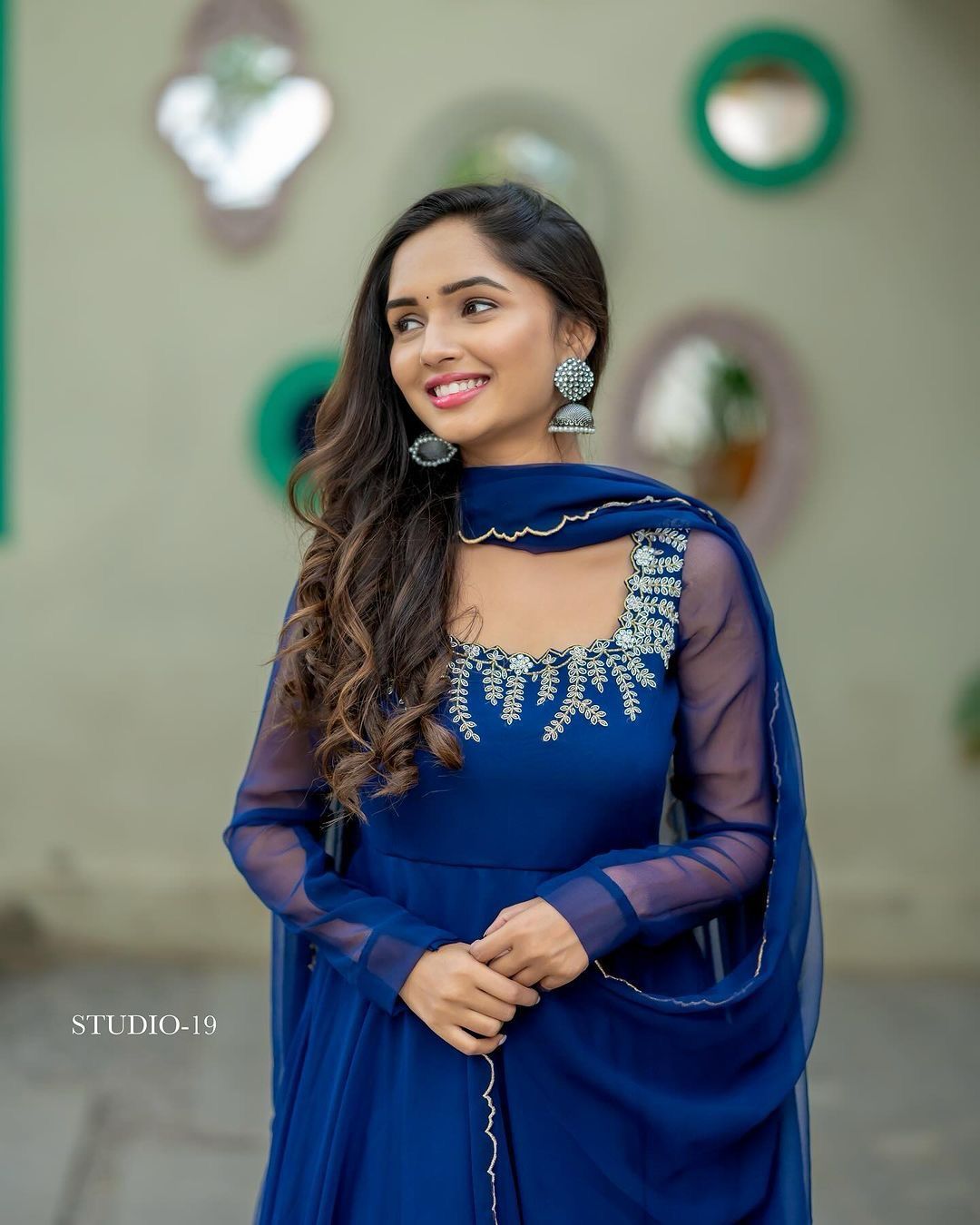 💙 Royal Blue Elegance – Embroidered Anarkali Set (2-Piece)