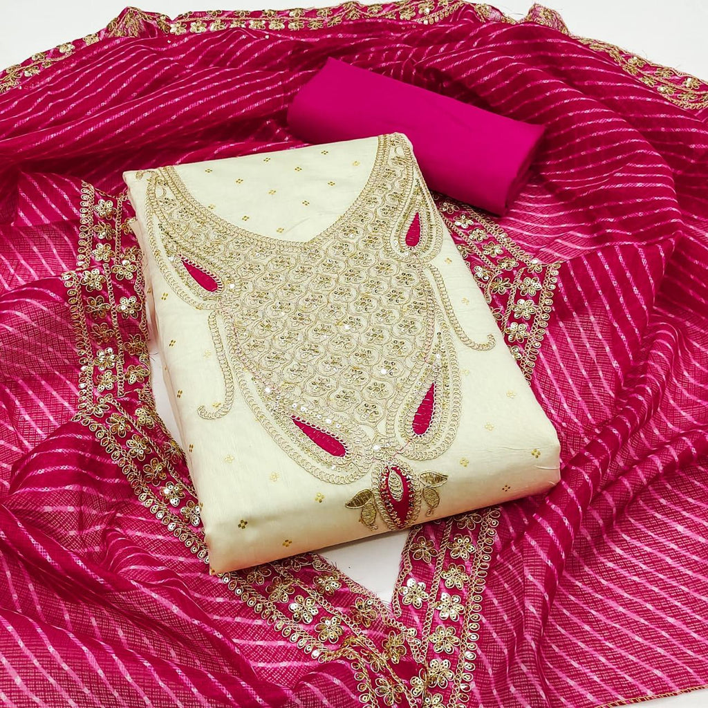 🌟 Exclusive Chanderi Dress Material for Women 🌟