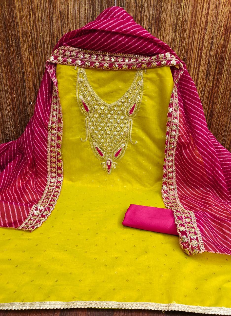🌟 Exclusive Chanderi Dress Material for Women 🌟