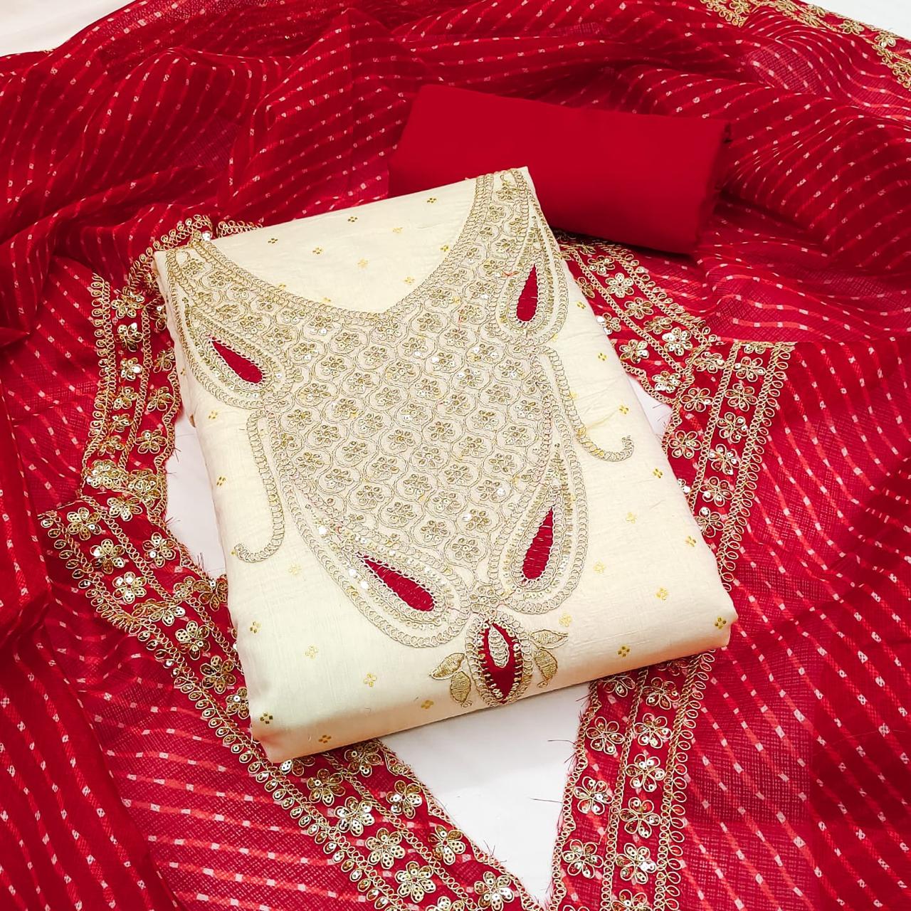 🌟 Exclusive Chanderi Dress Material for Women 🌟