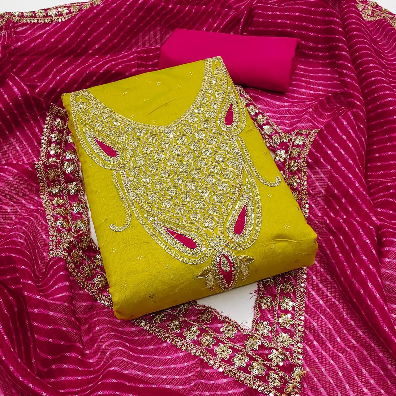 🌟 Exclusive Chanderi Dress Material for Women 🌟