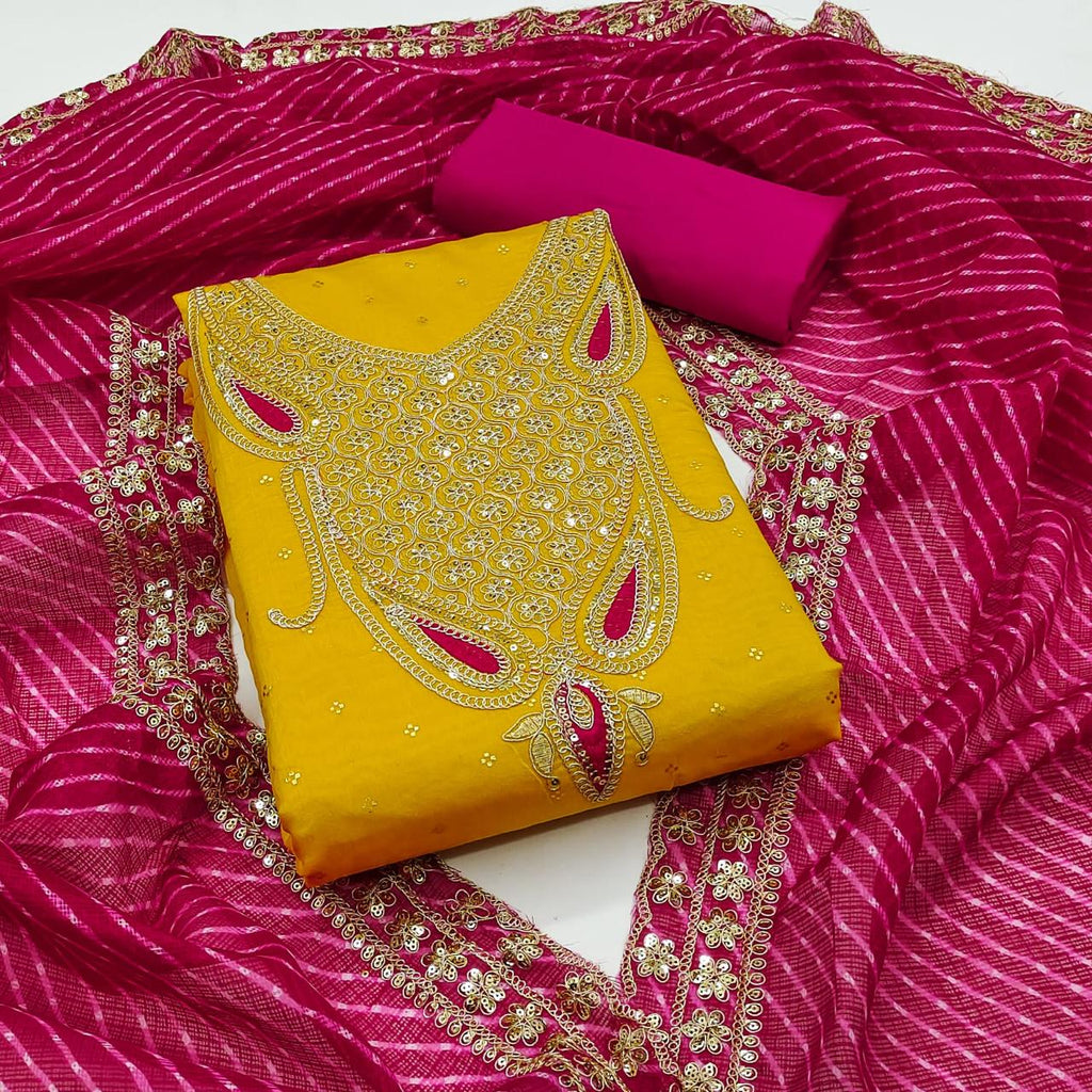 🌟 Exclusive Chanderi Dress Material for Women 🌟