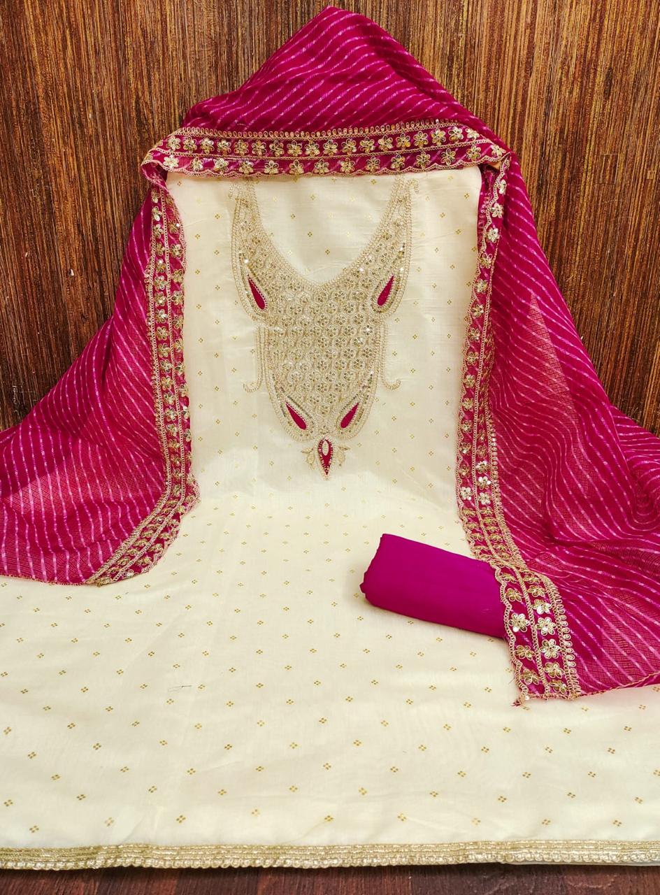 🌟 Exclusive Chanderi Dress Material for Women 🌟