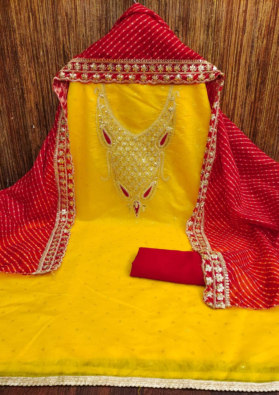 🌟 Exclusive Chanderi Dress Material for Women 🌟