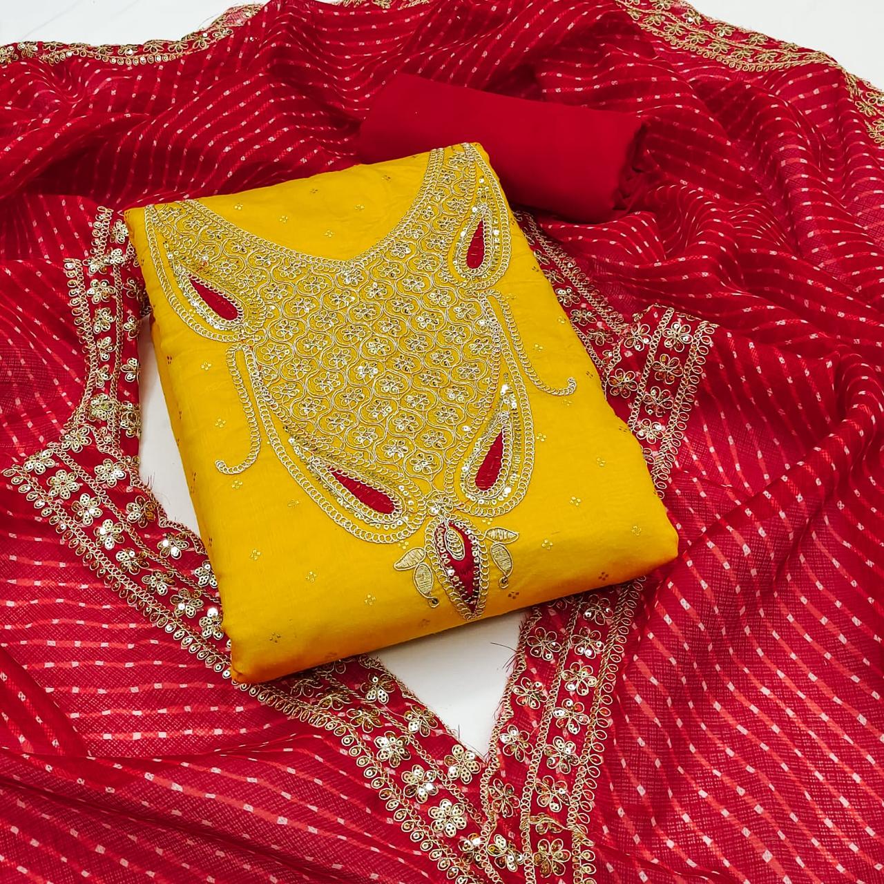 🌟 Exclusive Chanderi Dress Material for Women 🌟