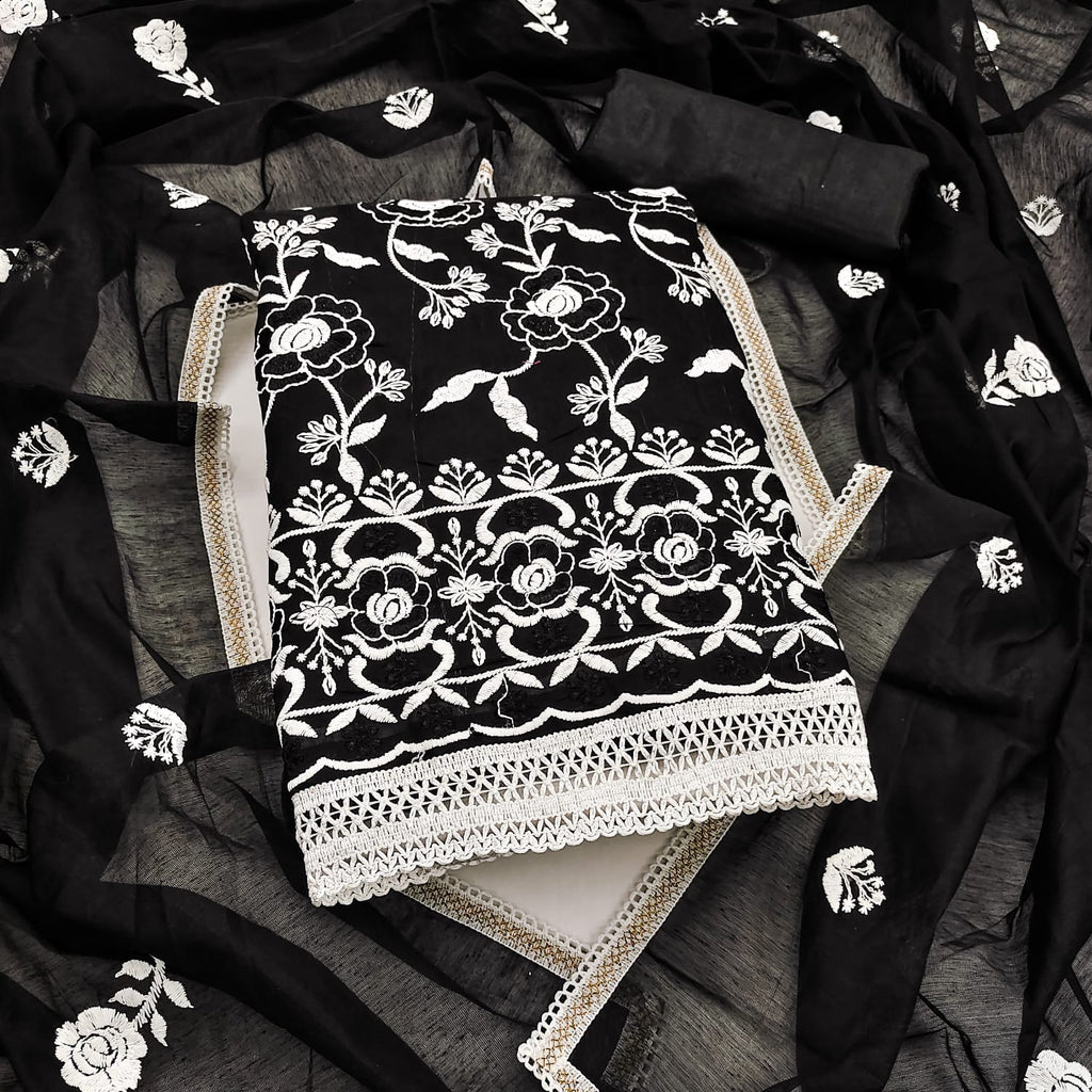 Women's Chanderi Cotton Suit Set – Top, Bottom & Dupatta | Premium Ethnic Wear