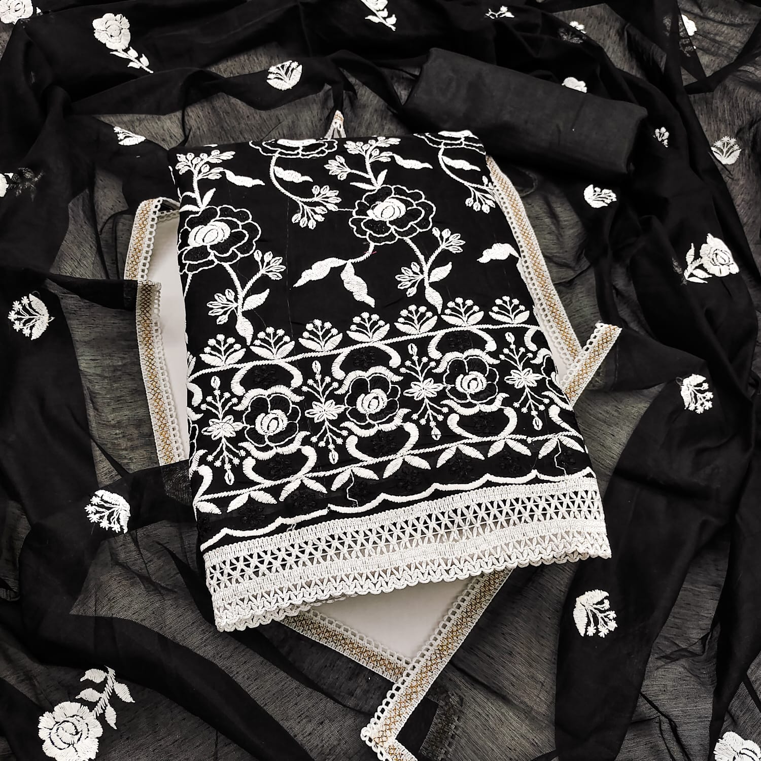 Women's Chanderi Cotton Suit Set – Top, Bottom & Dupatta | Premium Ethnic Wear