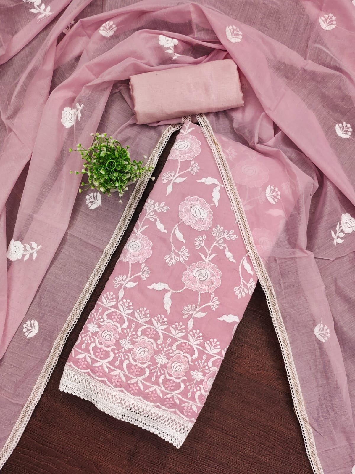 Women's Chanderi Cotton Suit Set – Top, Bottom & Dupatta | Premium Ethnic Wear