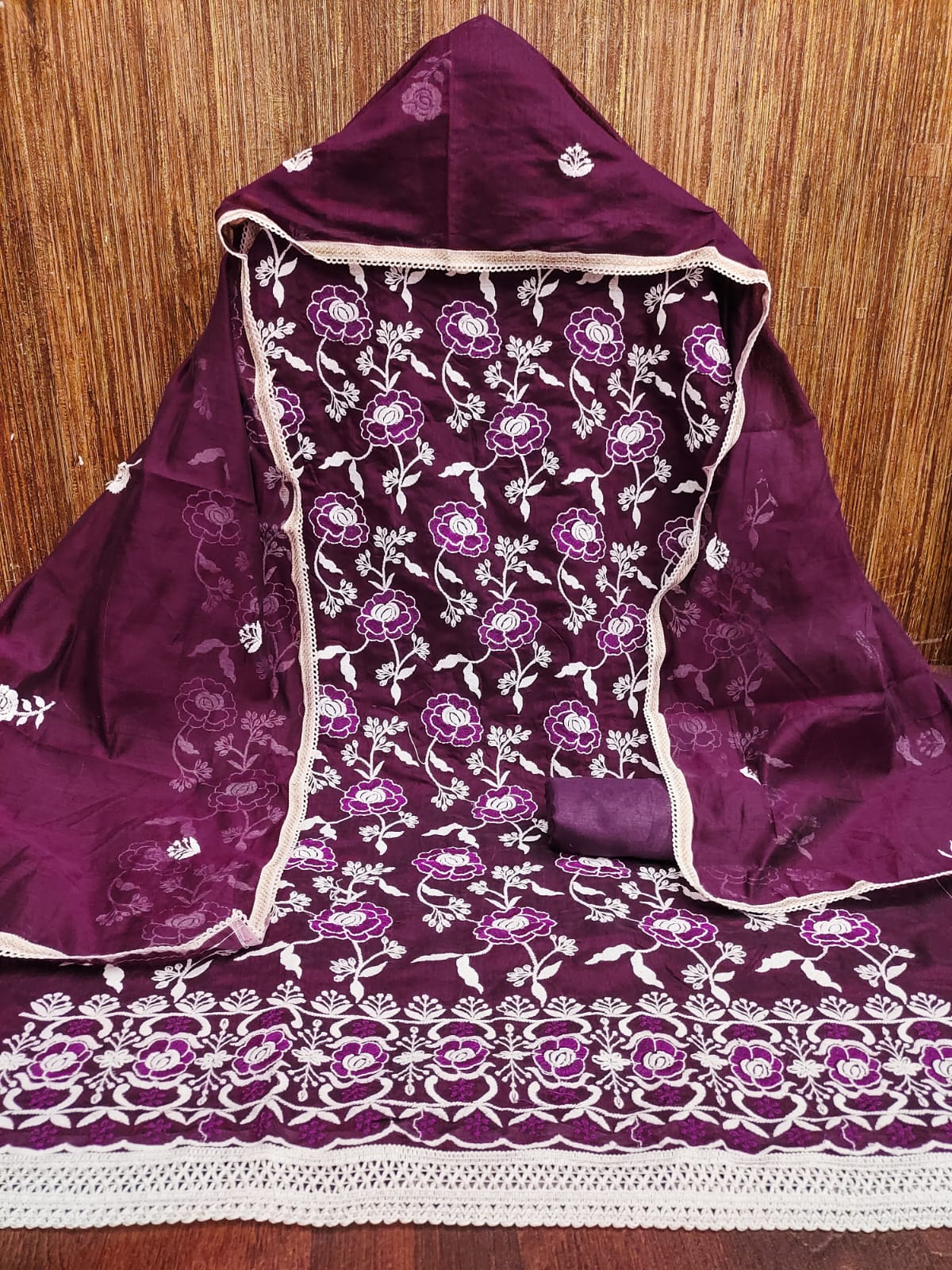 Women's Chanderi Cotton Suit Set – Top, Bottom & Dupatta | Premium Ethnic Wear