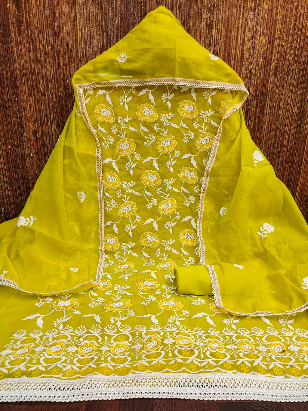 Women's Chanderi Cotton Suit Set – Top, Bottom & Dupatta | Premium Ethnic Wear