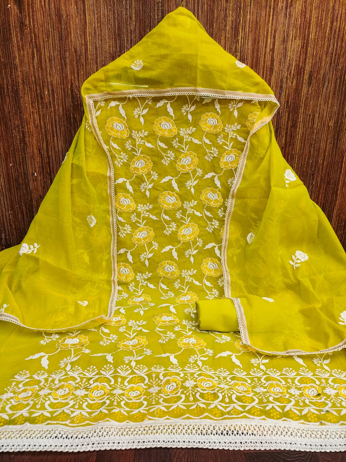 Women's Chanderi Cotton Suit Set – Top, Bottom & Dupatta | Premium Ethnic Wear