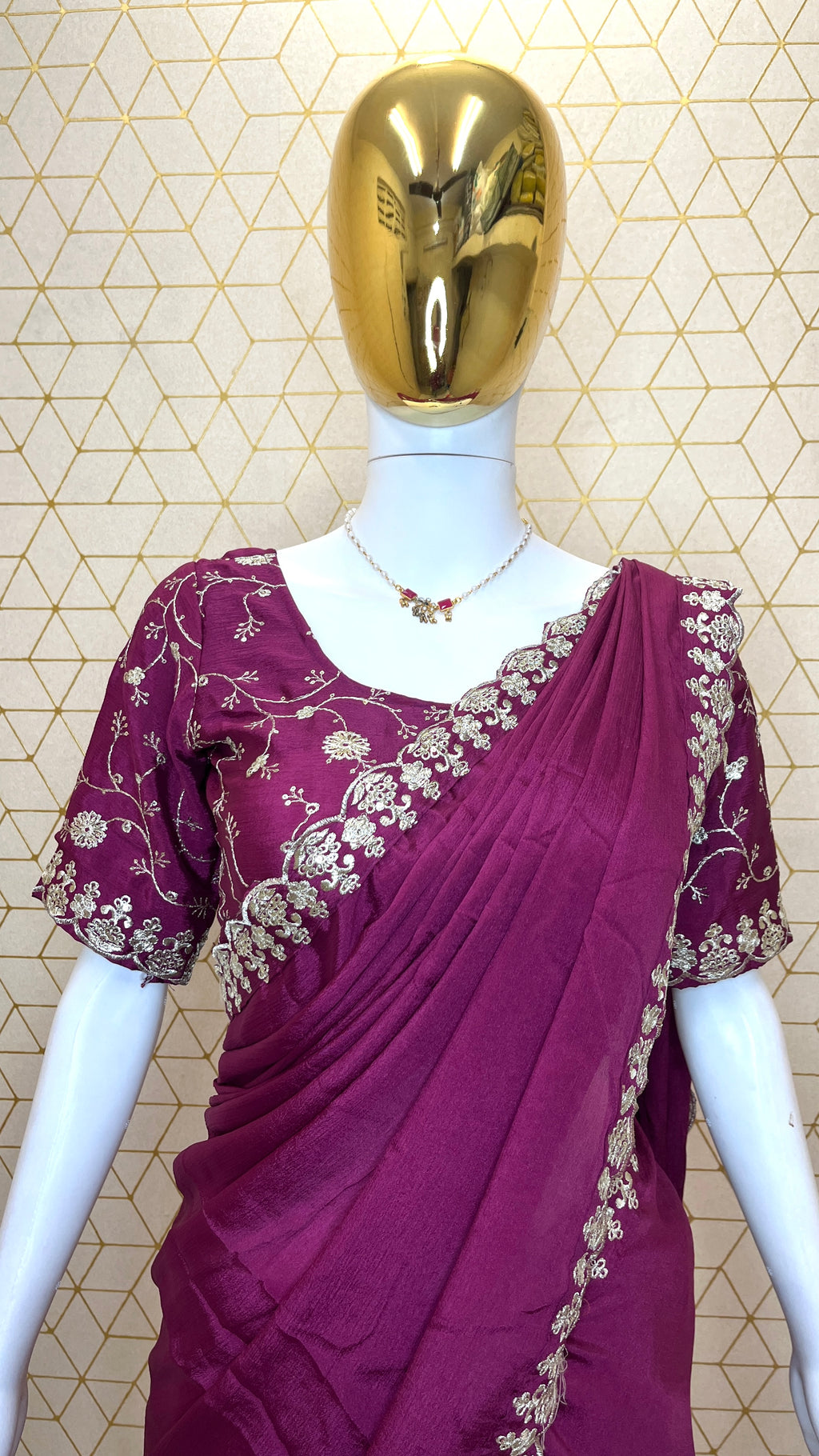 Chinon Silk Embroidered Lehenga Set with Dupatta – Fully Stitched
