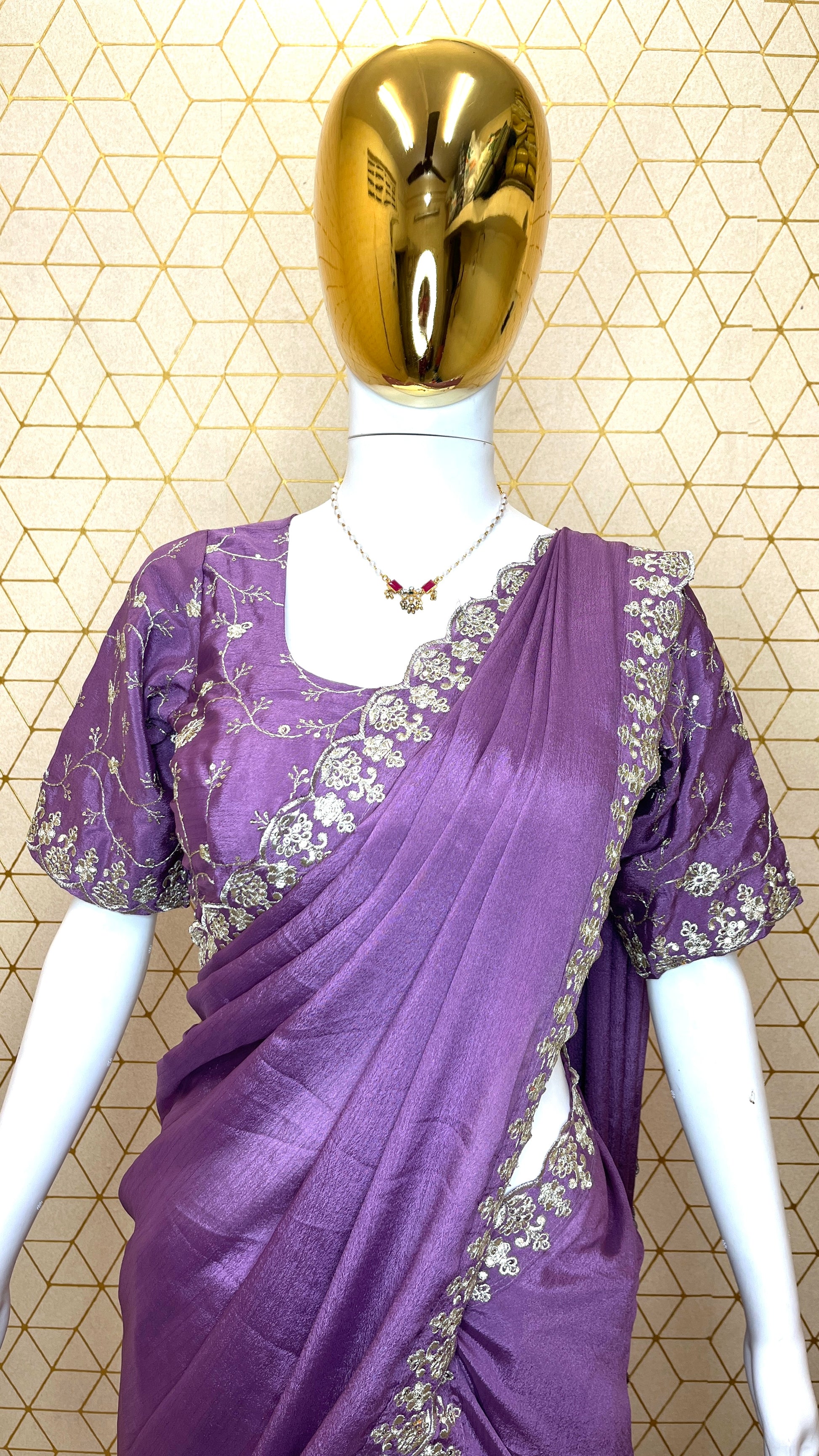 Chinon Silk Embroidered Lehenga Set with Dupatta – Fully Stitched
