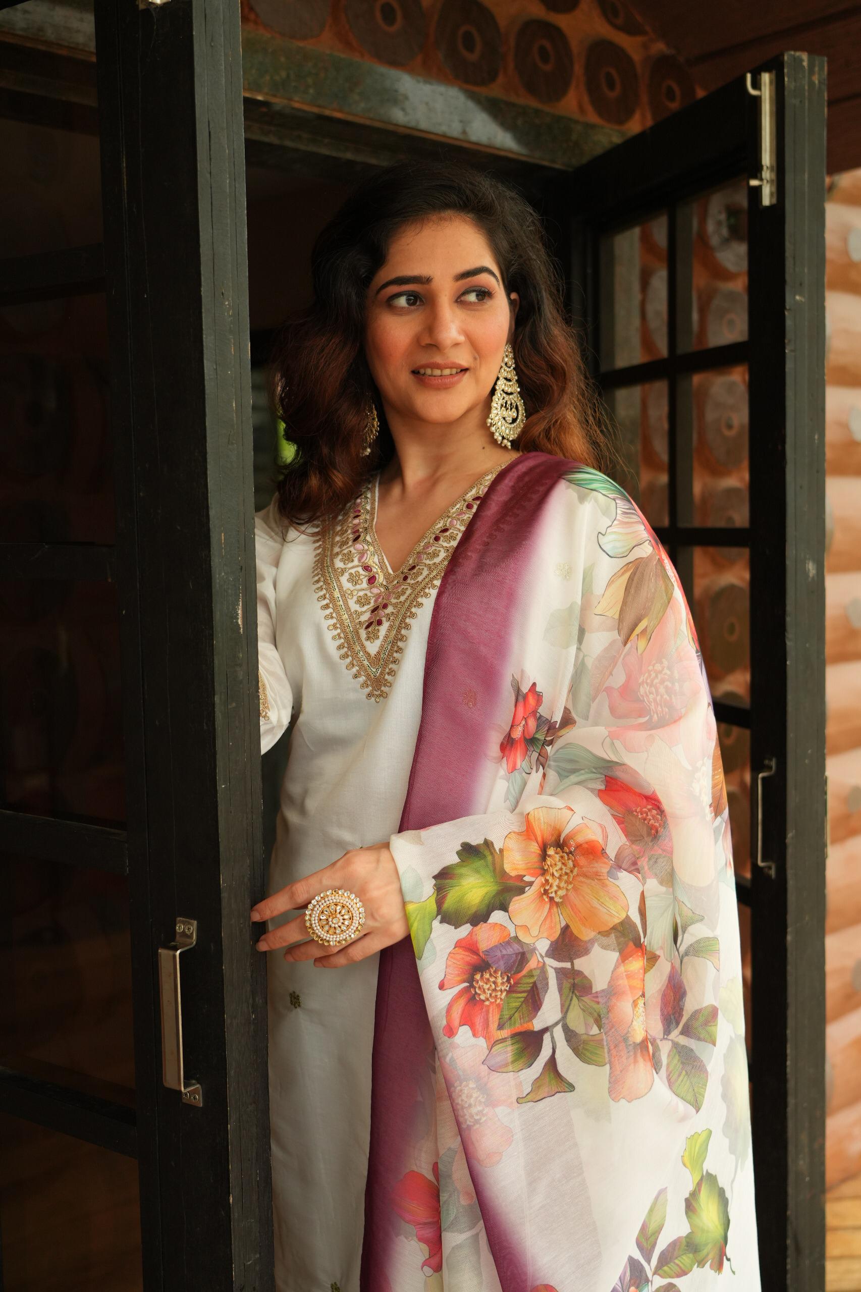 🌸 Elegant Designer Kurti Pant Dupatta Set | Roman Silk & Chanderi | Sizes S-3XL 🌟