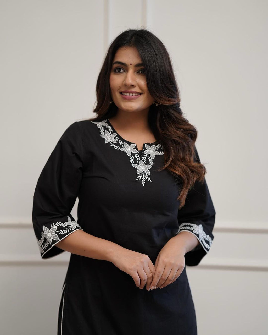 Elegant Black Embroidered Kurta Set