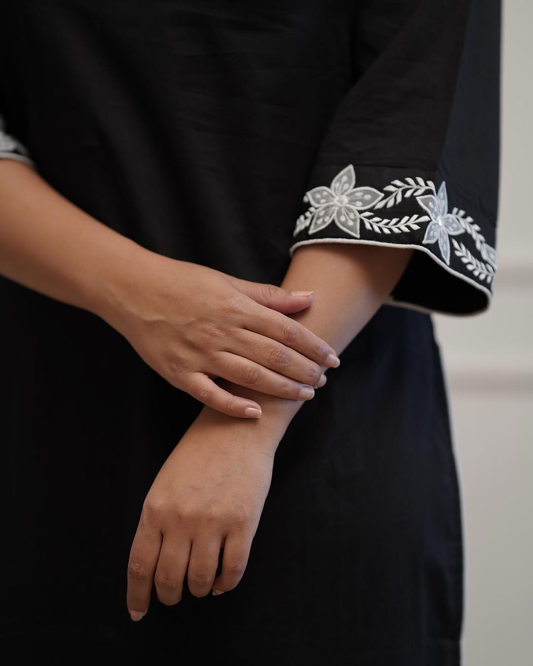 Elegant Black Embroidered Kurta Set