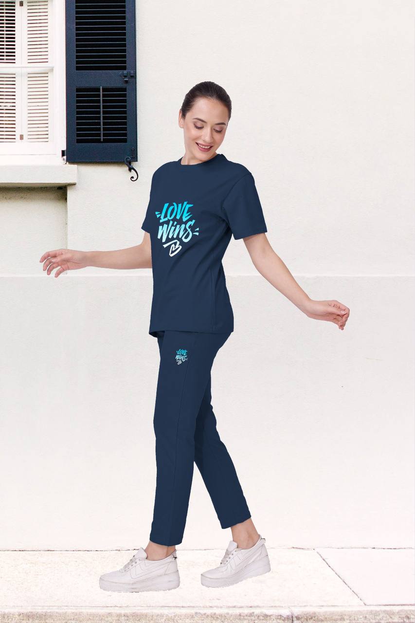 💙 Love Wins 100% Pure Cotton Women’s Nightwear Set | Stylish Comfort Wear with Pockets | M to XXL 💤
