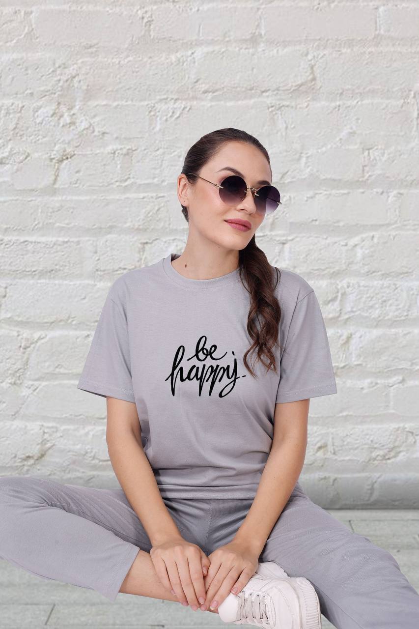 🧘‍♀️ Be Happy 100% Cotton Women's Nightwear Set – Comfort Fit with Pockets | M to XXL 🌙