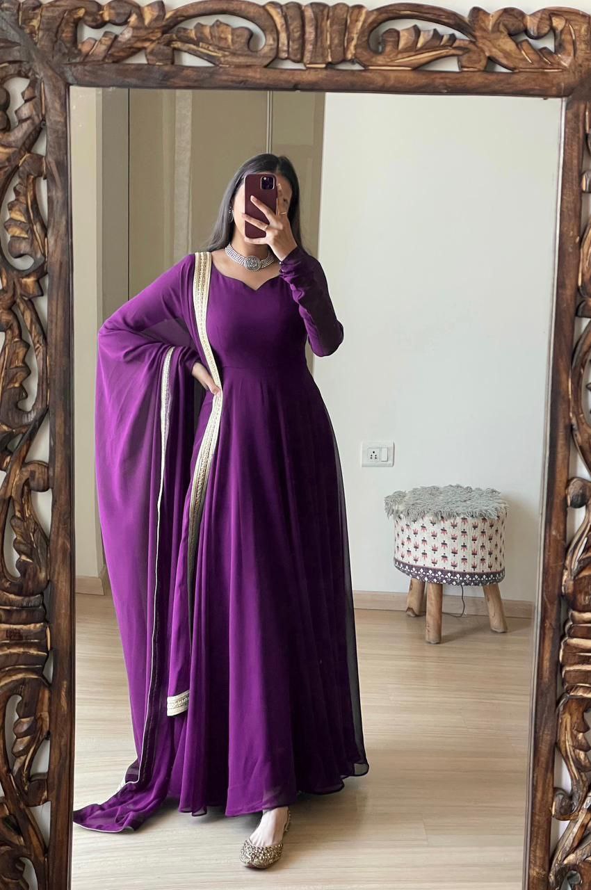 *🔥New Launching Super Hit beautiful gown with duppata 🔥*