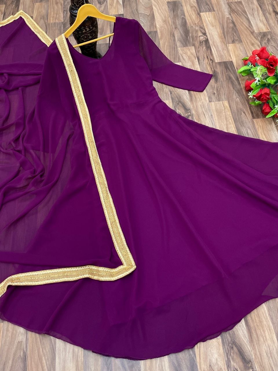 *🔥New Launching Super Hit beautiful gown with duppata 🔥*