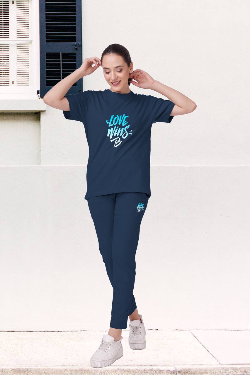 💙 Love Wins 100% Pure Cotton Women’s Nightwear Set | Stylish Comfort Wear with Pockets | M to XXL 💤