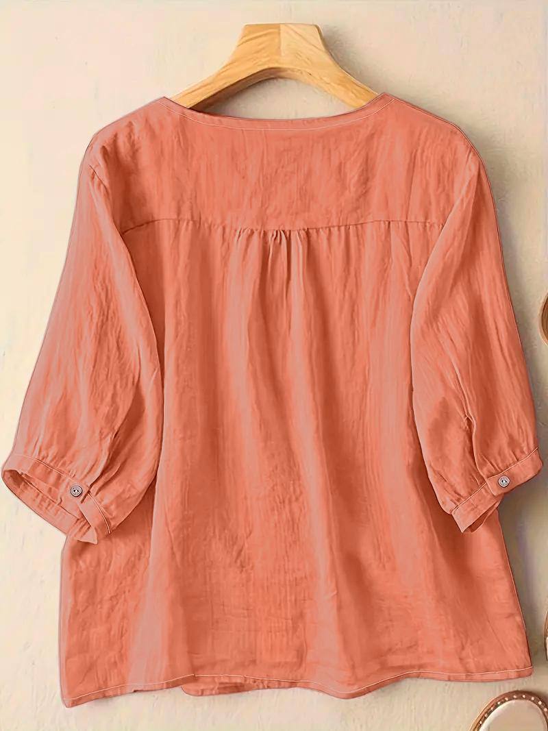 🌸Soft Peach Flex Cotton Top | Elegant Comfort Fit with Full Sleeves 👕