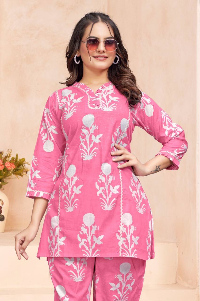 🌸 Jaipuri Printed Cotton Co-Ord Set with Pockets – Comfort Fit 🌿