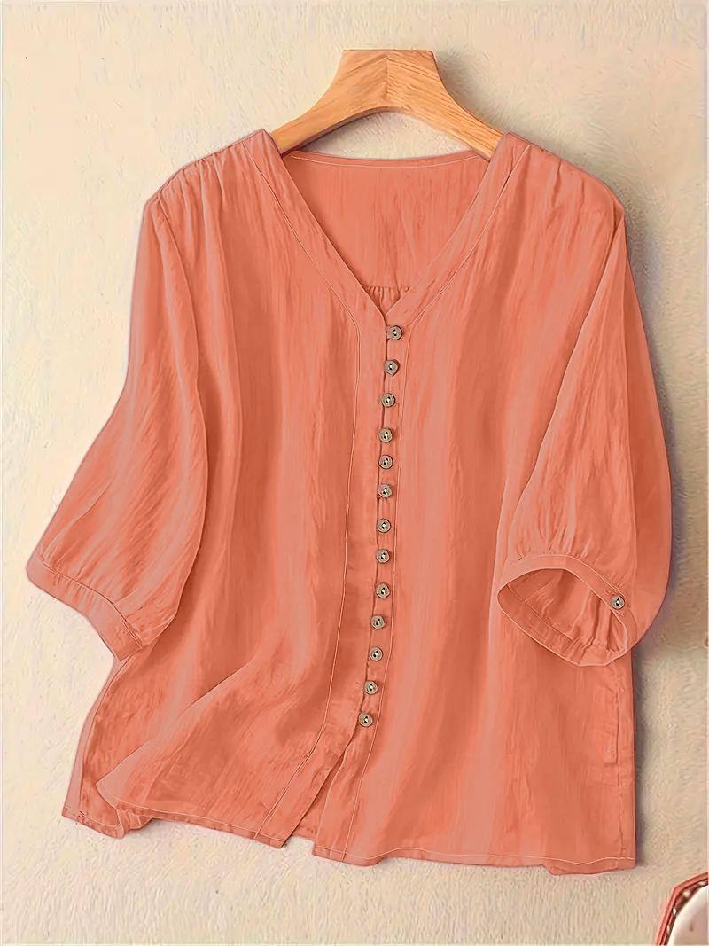 🌸Soft Peach Flex Cotton Top | Elegant Comfort Fit with Full Sleeves 👕