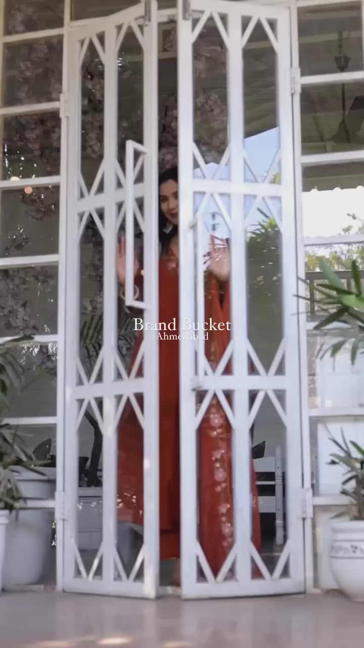 Soft Rayon Slub Anarkali Kurti Set with Embroidered Dupatta – Elegant Ethnic Wear